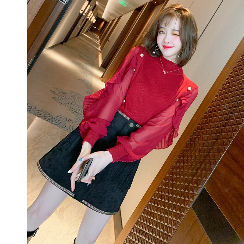 プリーツセーター スカート ウィンター 冬物 ステッチ MIUCO58779591268