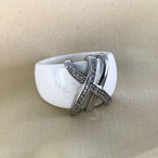 セラミックリング　ゴージャスな白い指輪　大振りリング 12acch16-2