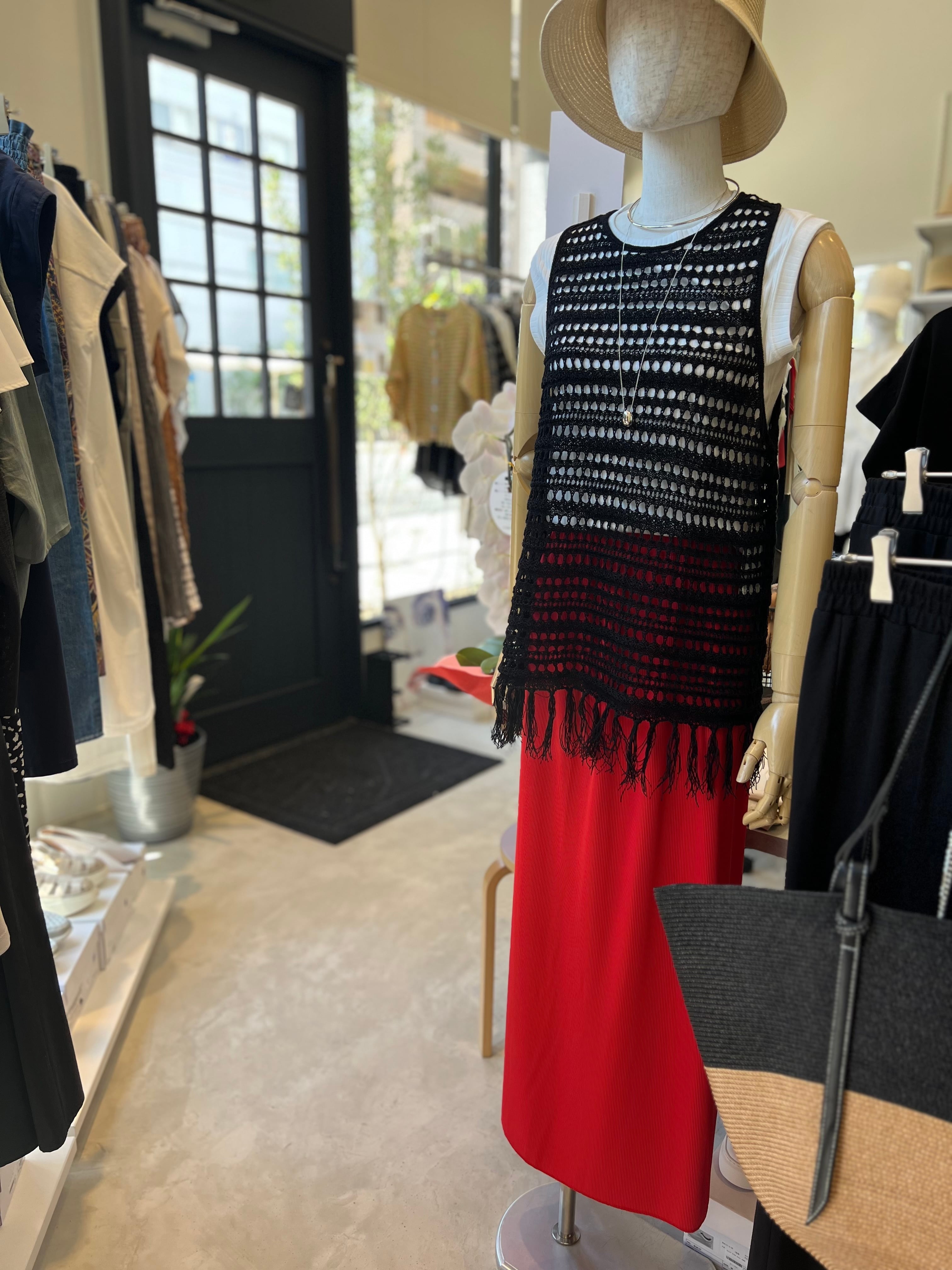 【cafune】メッシュフリンジベスト 525909