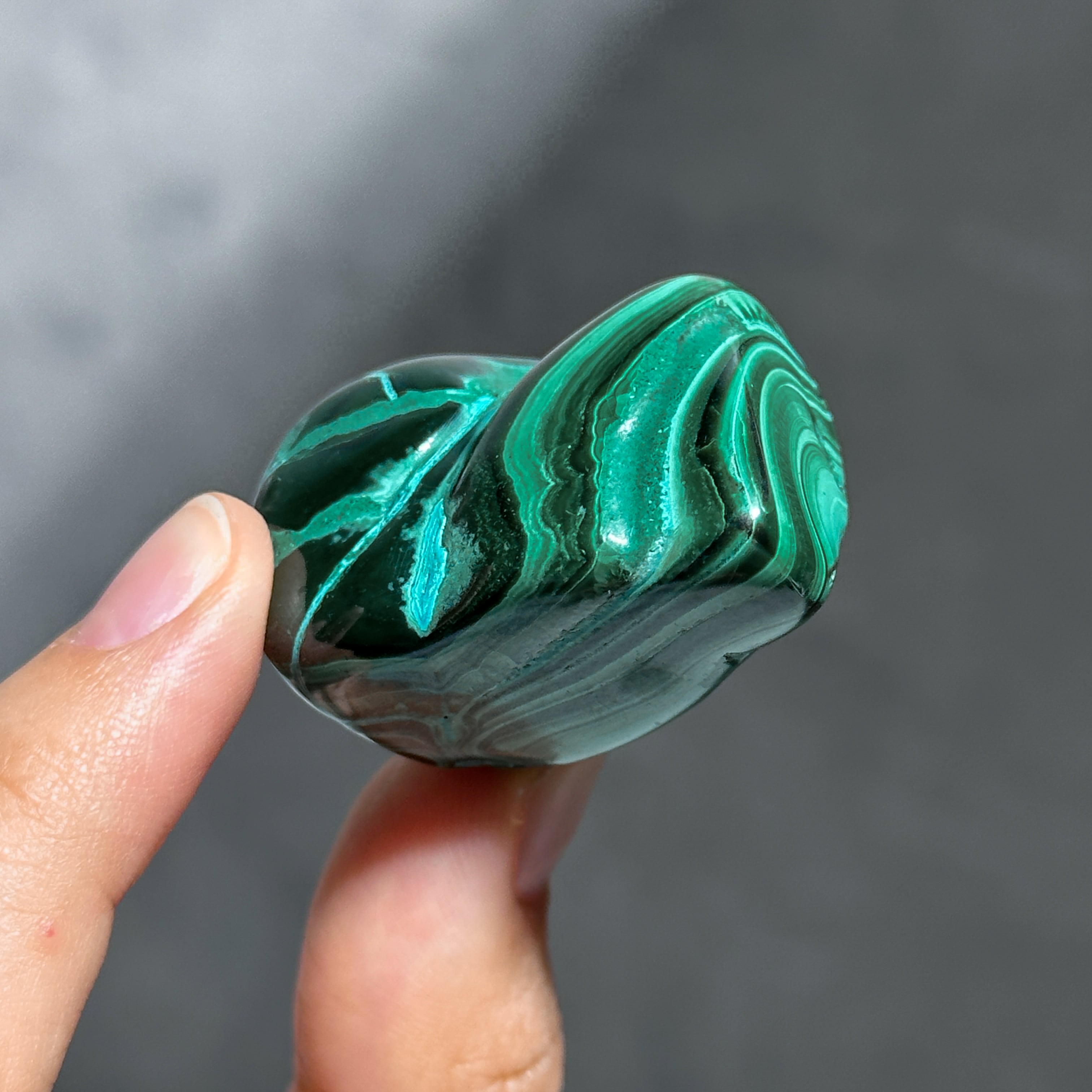 マラカイト with クリソコラ（マラコラ） タンブル08◇ Malachite with