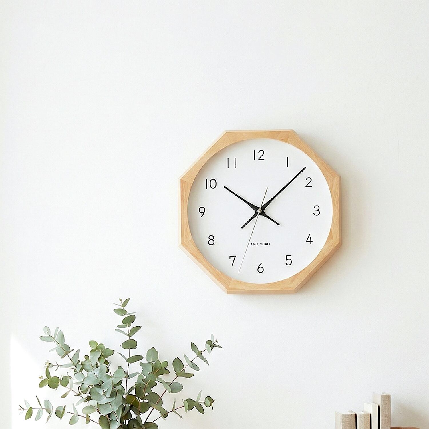 KATOMOKU muku clock 13 八角形 ナチュラル km-104NA8 掛け時計 | 加藤