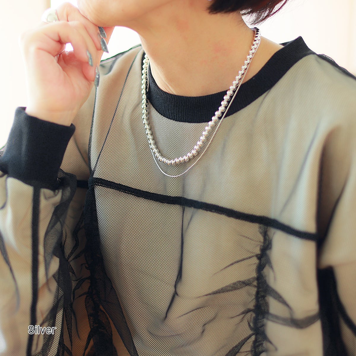 Nothing And Others (ナッシングアンドアザーズ) ダブルニュアンス レイヤードネックレス =Dot Necklace=