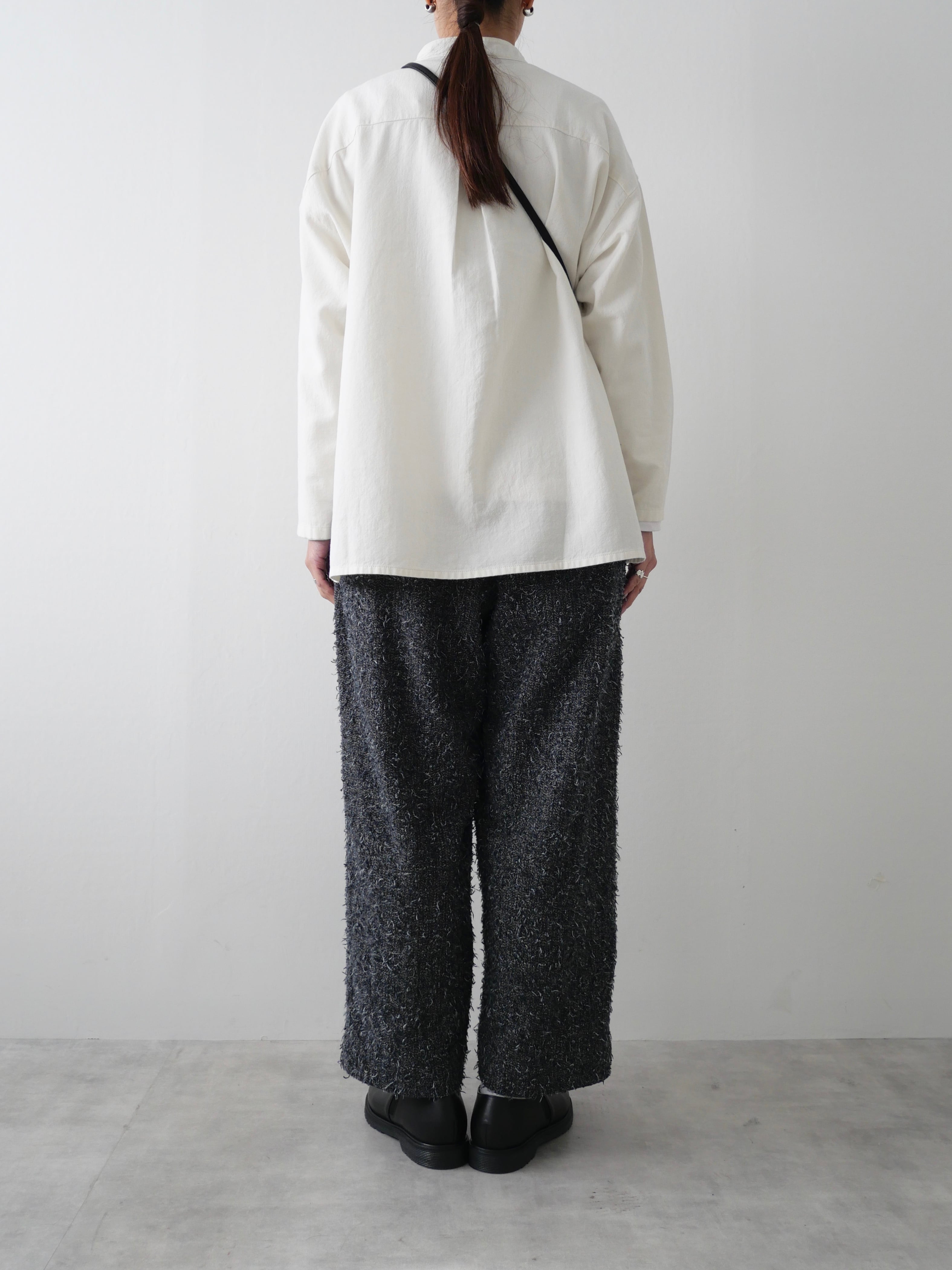 evam eva / cotton wool band collar shirt | t a - n a