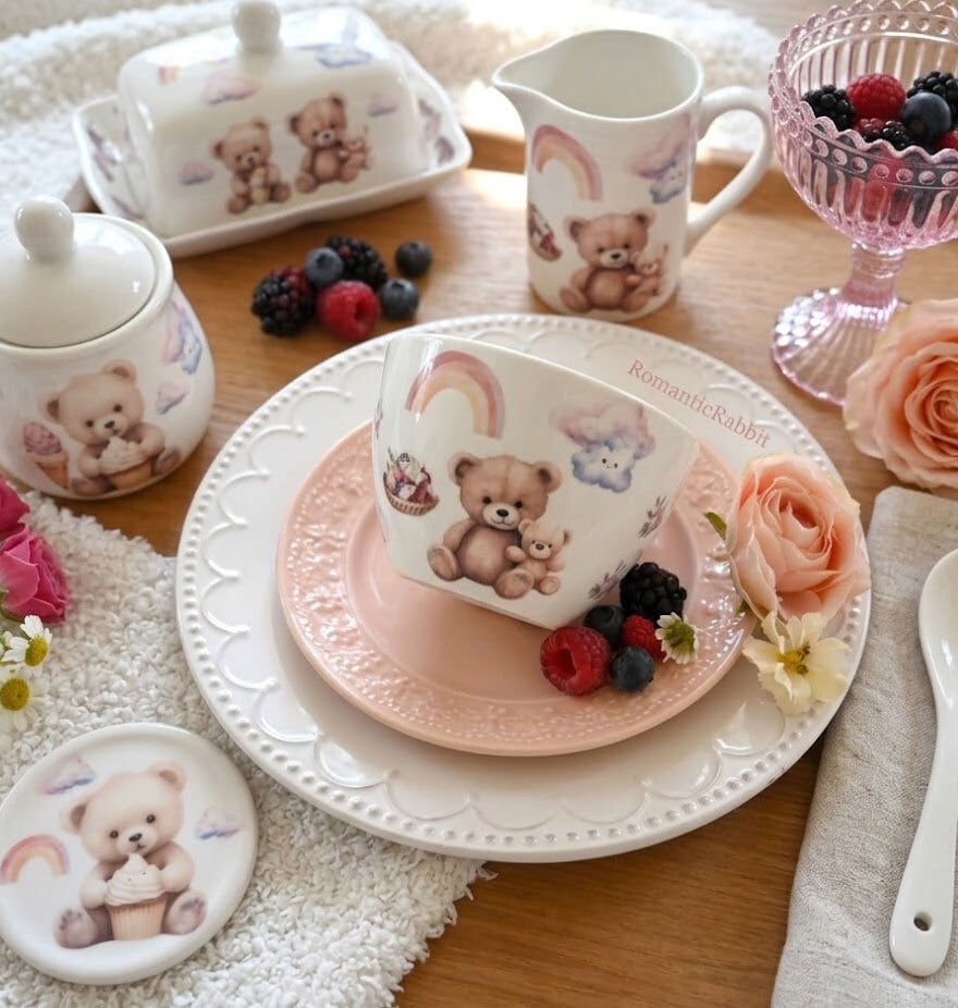 白磁用水彩SWEETBEAR スイートベア A4サイズ （熊 クマ 転写紙