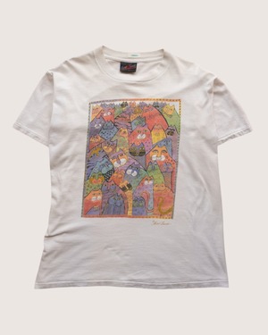 【古着】90’ｓU.S.A　ローレルバーチ　ねこ大集合Tシャツ