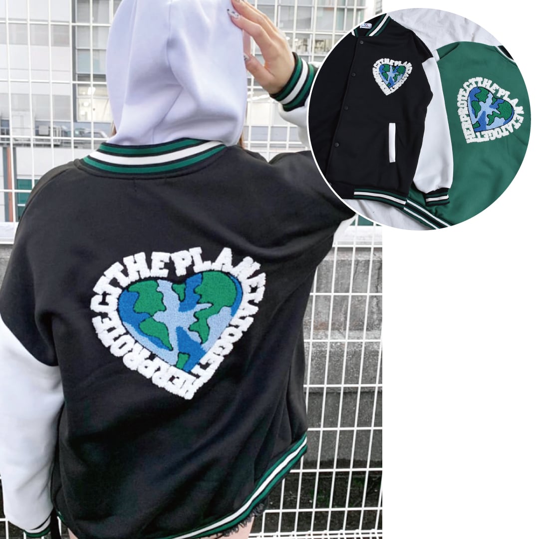 50%OFF】ハート刺繍スウェットスタジャン(裏起毛) | VOLCAN&APHRODITE