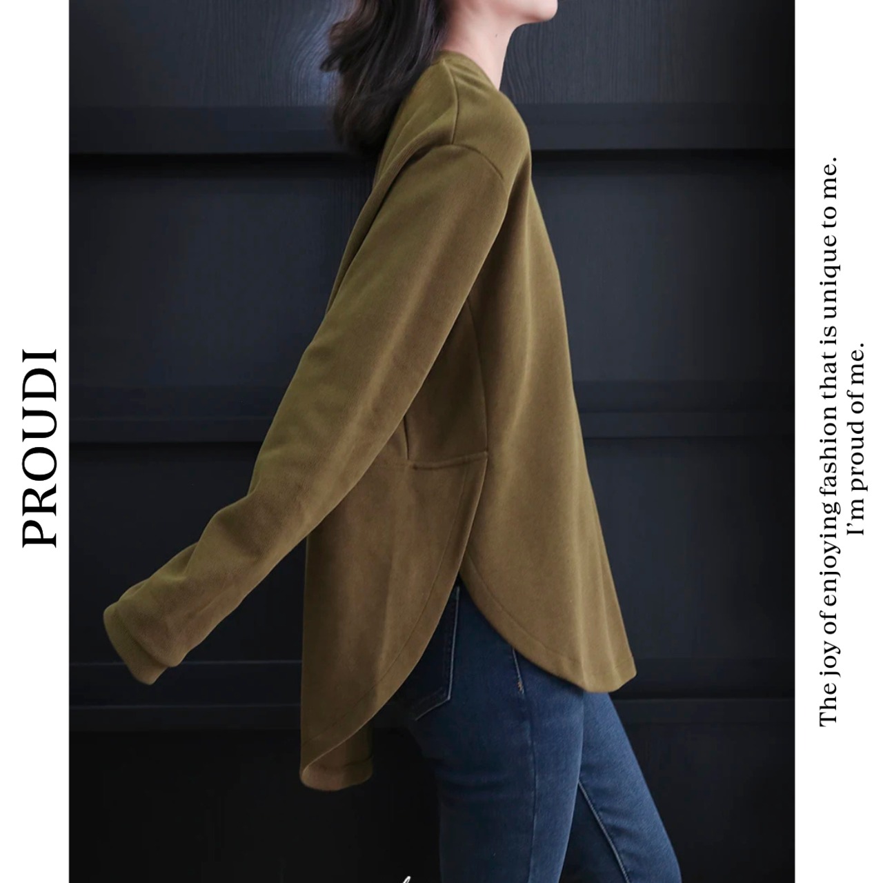 【クルーネック長袖Tシャツ 】P00365