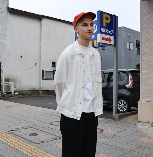 INNAT "TYPE 1 TRACKER SHIRT JACKET (White (One wash & tumbler)"
