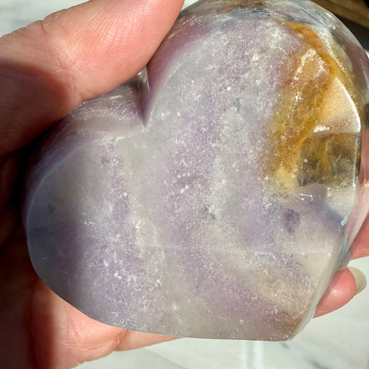 シルキーフローライト＊ハート型＊トレイ＊天然石インテリア＊ハート皿