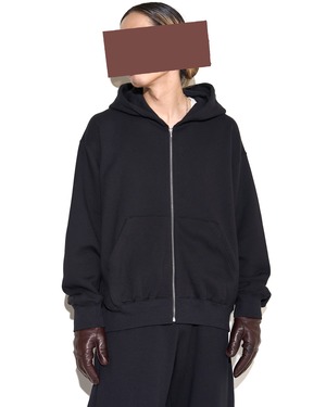 ssstein "YAK/COTTON SWEAT ZIP HOODY〔BLACK〕"
