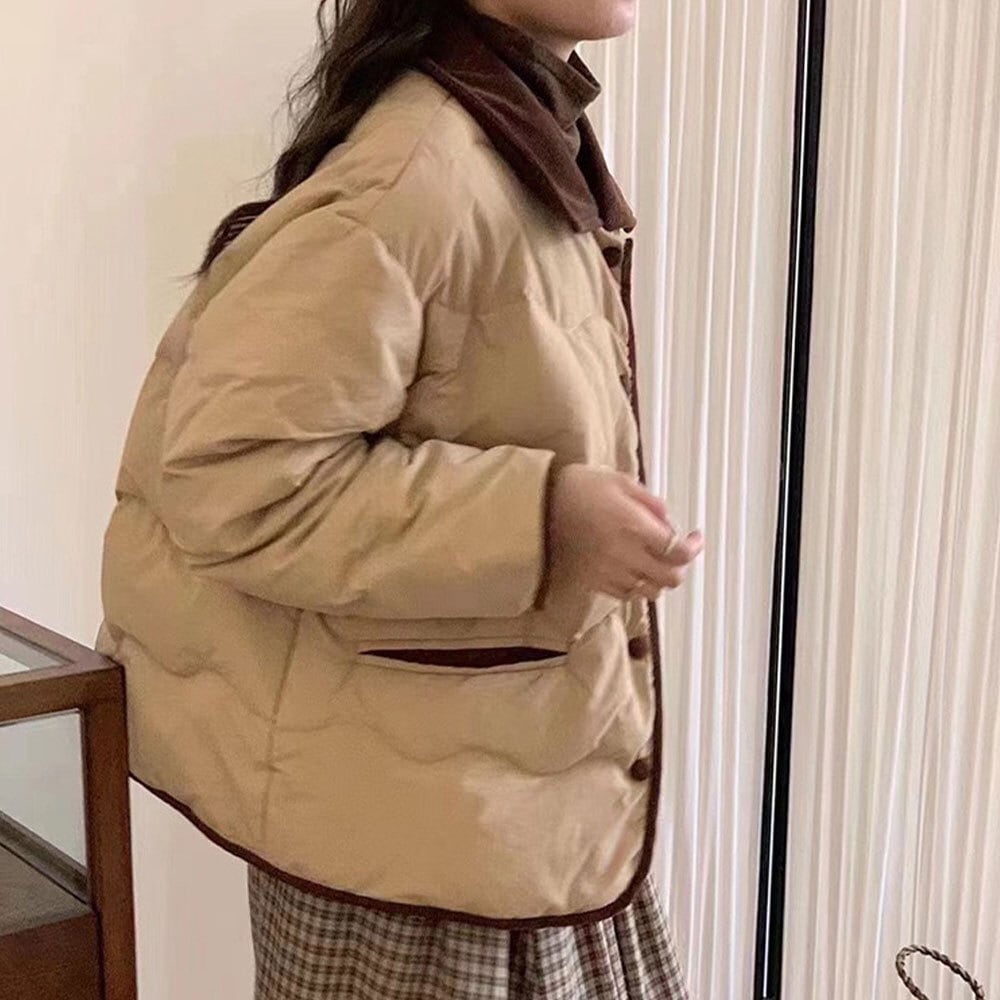 【送料無料】 キルティング ダウン ジャケット 中綿 レディース 秋冬 韓国 防寒 防風 保温 暖かい 薄手 襟付き ウェーブキルティング ダウンコート 大人 カジュアル きれいめ シンプル 大人可愛い 大人女子