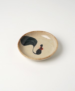 陶植絵付豆皿／ウツボカズラ　[ 1 ] 光沢