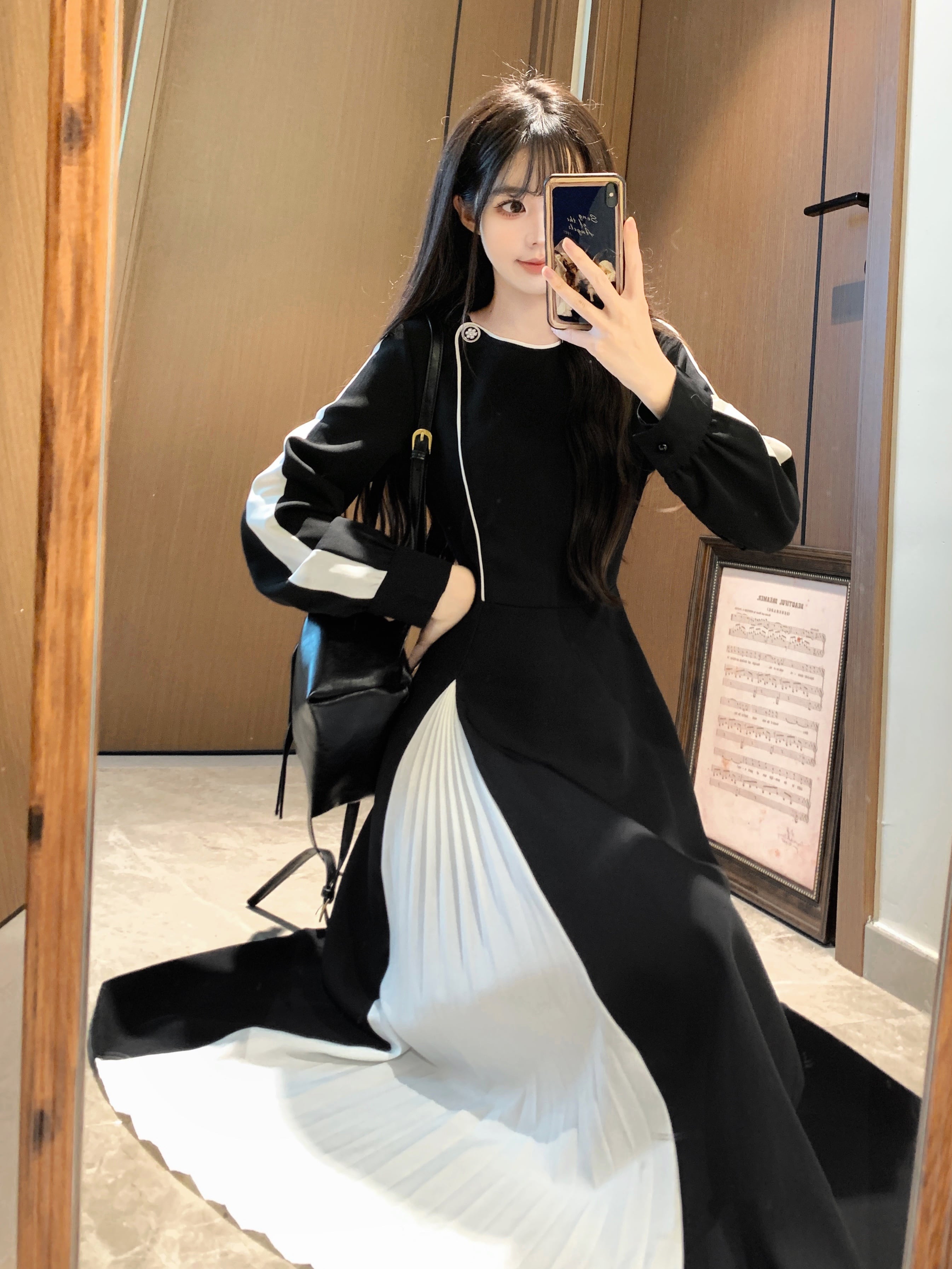 ロングワンピース レディース ワンピース ロング 長袖 プルオーバー
