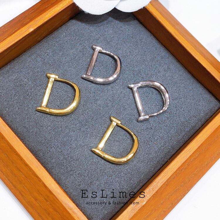 中折れフープピアス 2色のゴールドがしめるフープピアス K10YG/WG