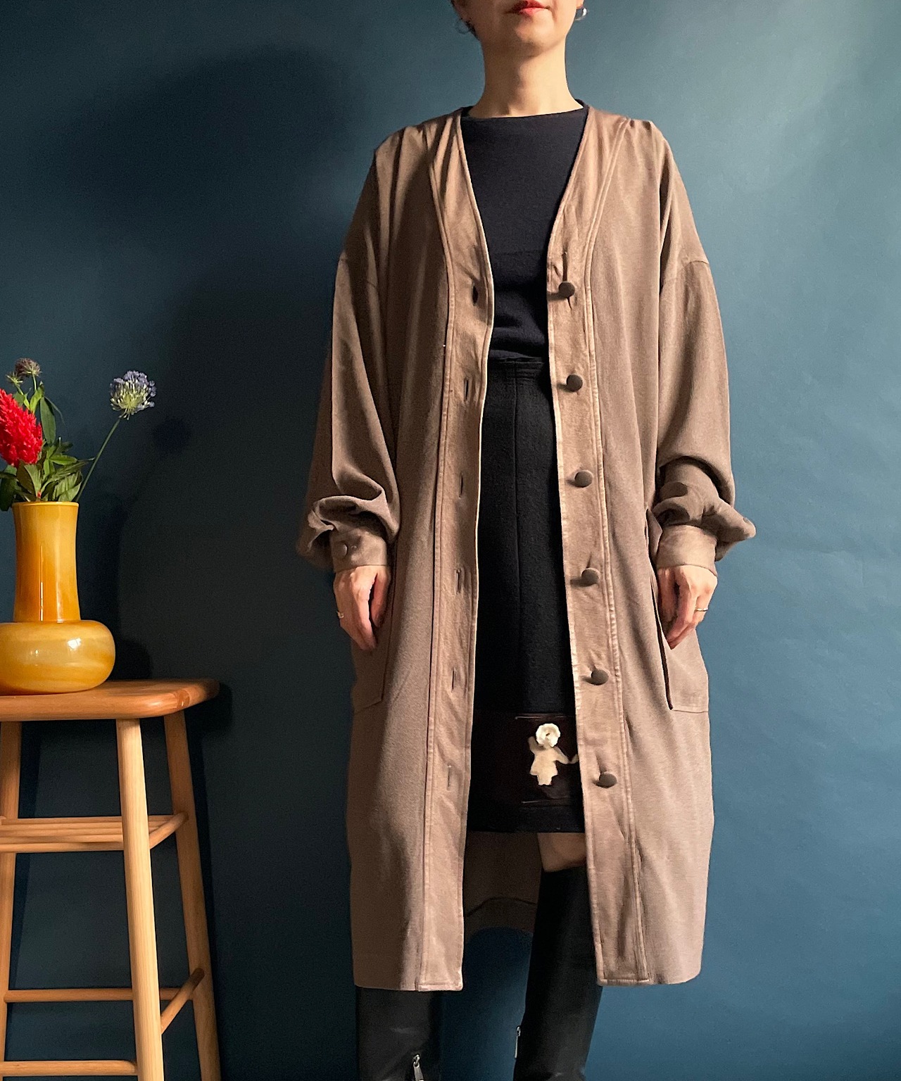 【送料無料】"Christian Dior" light long coat cardigan MADE IN ITALY