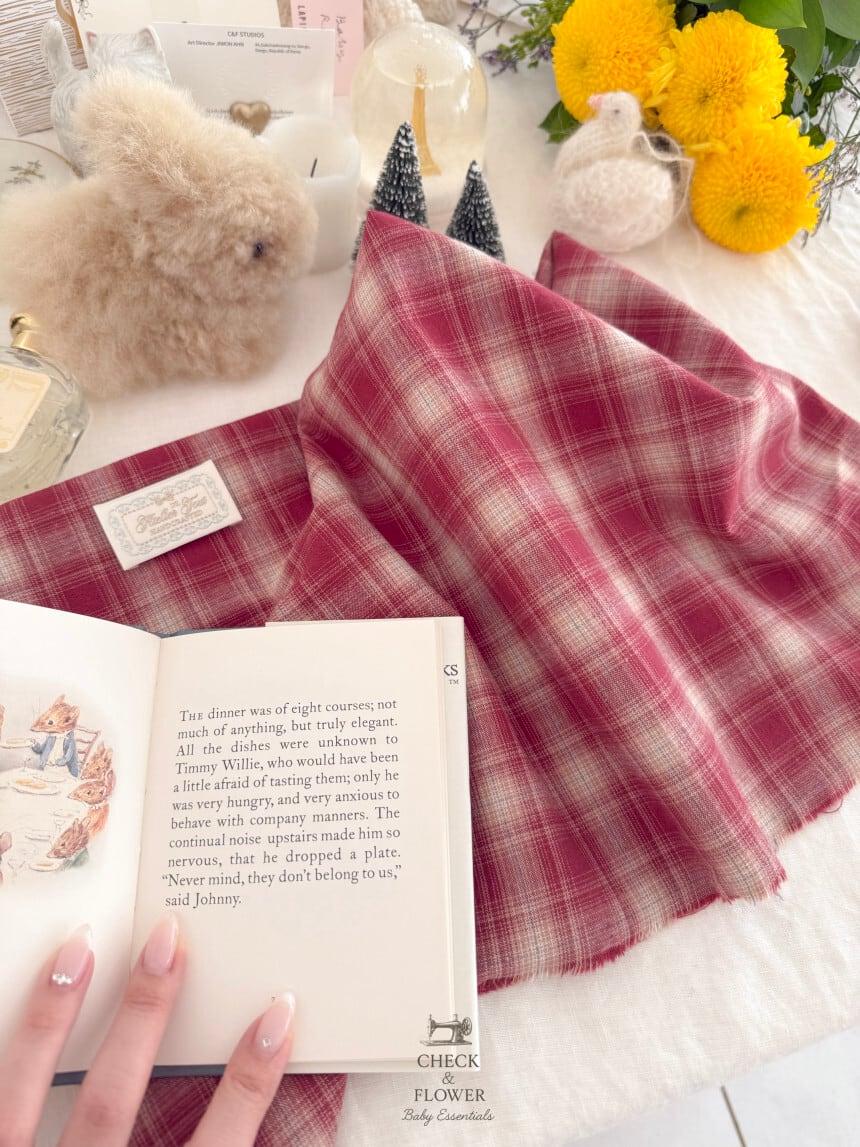 【予約】ヘイズレッドチェック　先染め生地25FW