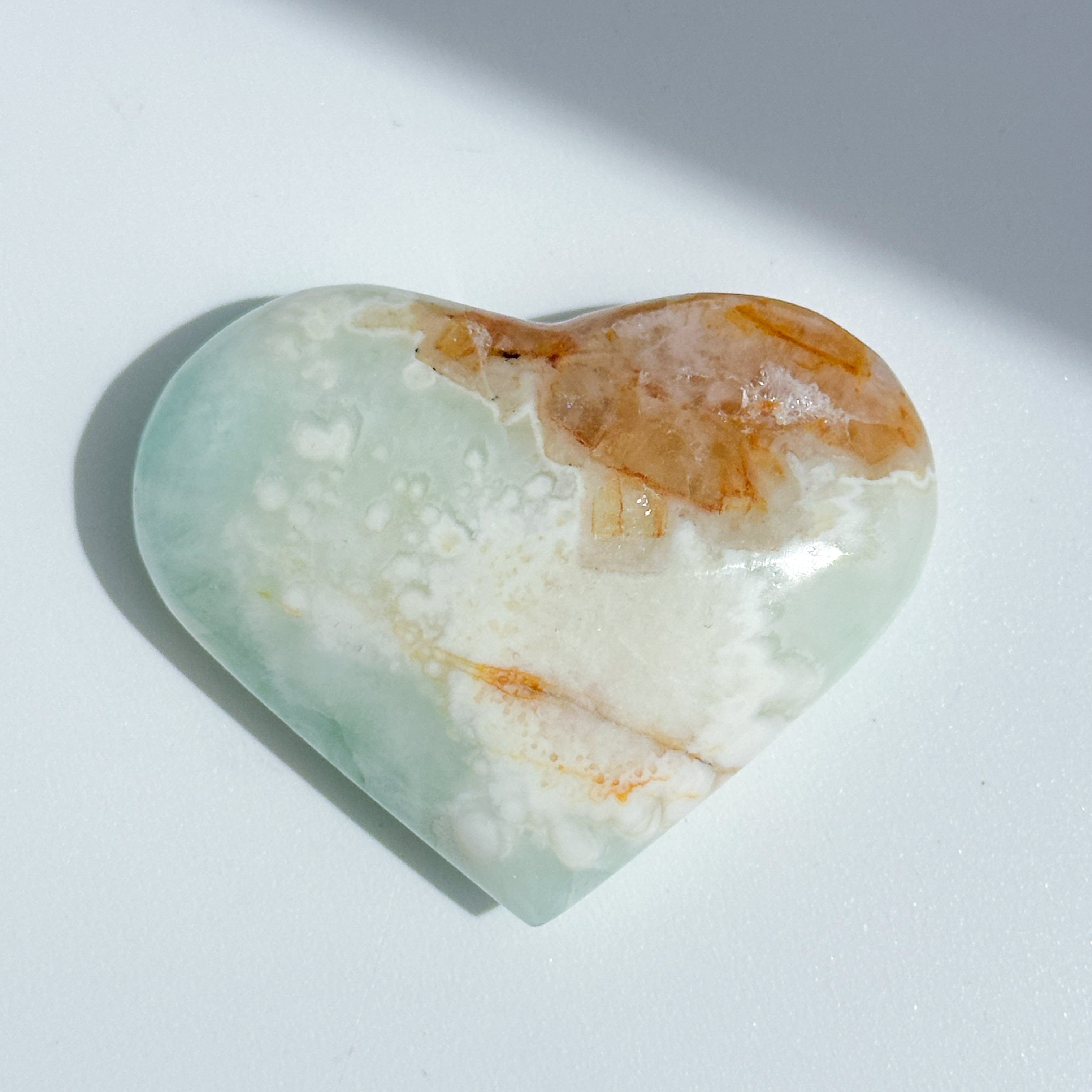 カリビアンブルーカルサイト ハート 32◇Caribbian Blue Calcite