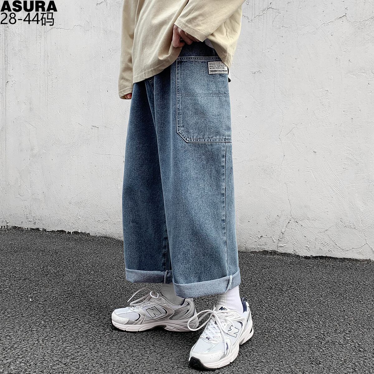 ジーンズ ルーズスプリングオータムスタンダード レトロ 大きめサイズ 春物 秋物 ASURAプラスサイズメンズ29671670671