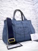 ◆PRADA プラダ CANAPA S カナパ デニム地 2way クロスボディ ショッパー トート バッグ 青◆ 使い勝手抜群！クロスボディ対応の定番モデル