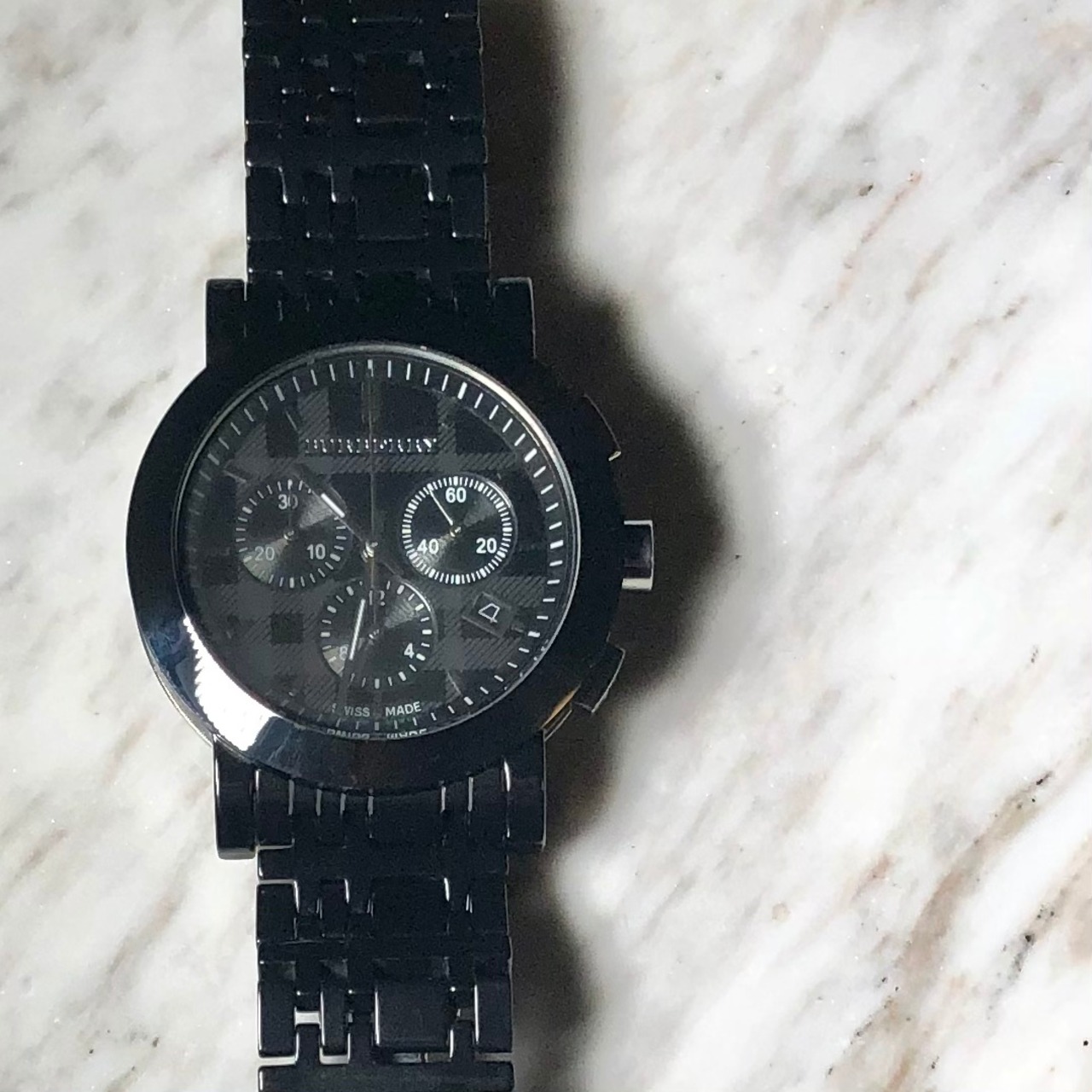 BURBERRY chronograph black quartz watch 