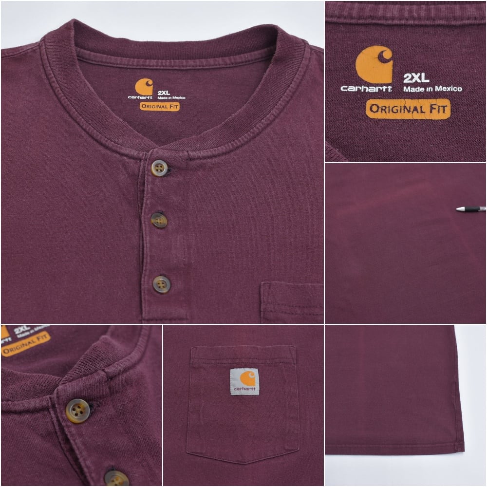 カーハート】ヘンリーネック長袖Tシャツ ロンT メキシコ製 カーハート】ヘンリーネック長袖Tシャツ ロンT メキシコ製