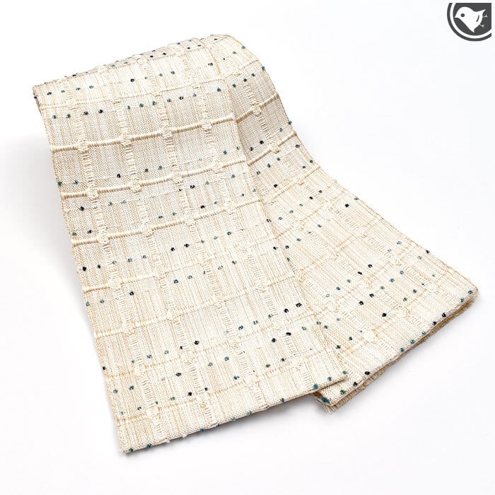 半幅帯]米沢紬 山形県 近賢織物 謹製 吉野格子 正絹 和紙 日本製(商品