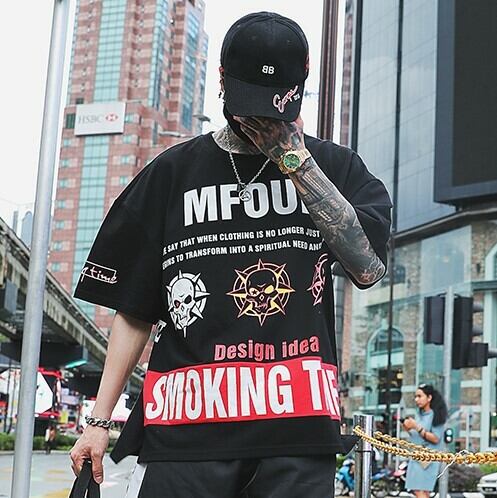 全2色 Tシャツ カットソー プリント カジュアル ストリート 