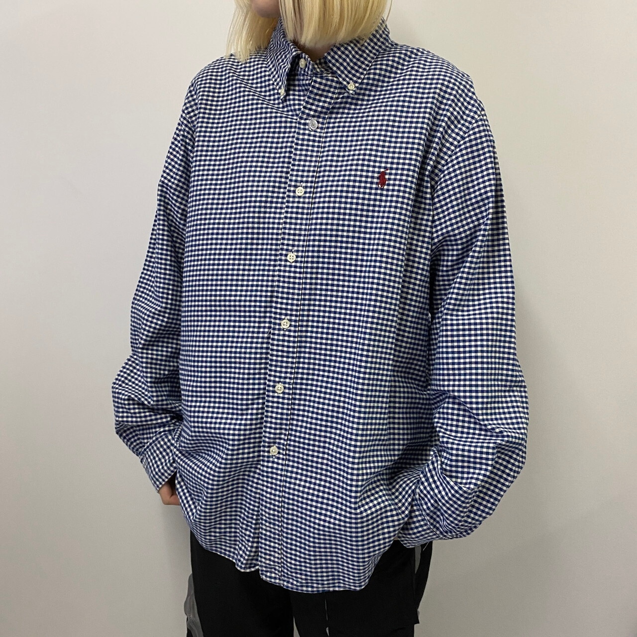 Ralph Lauren ラルフローレン 長袖 メンズL ボタンダウンシャツ 古着 