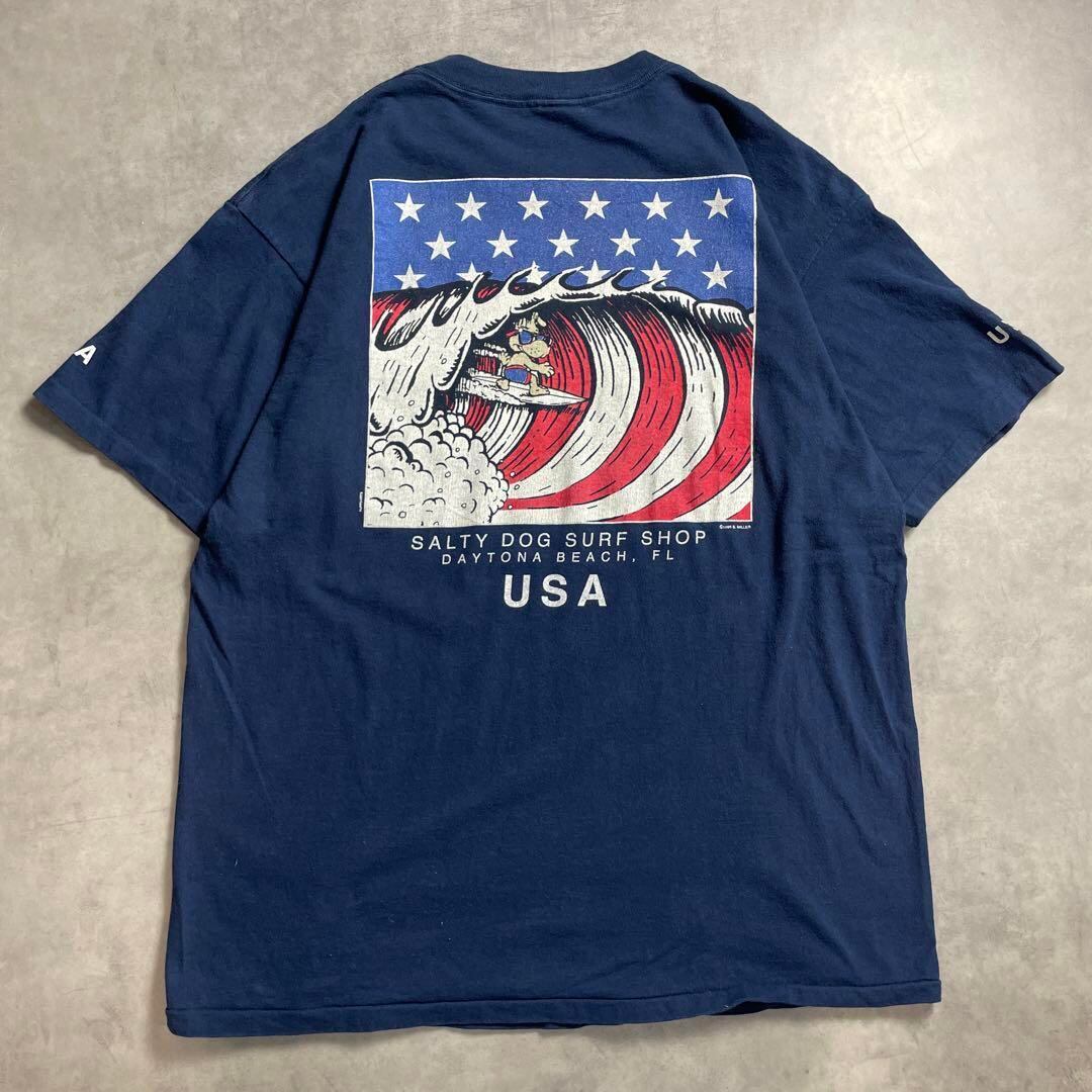 90s USA製 Salty Dog サーフショップ vintage Tシャツ
