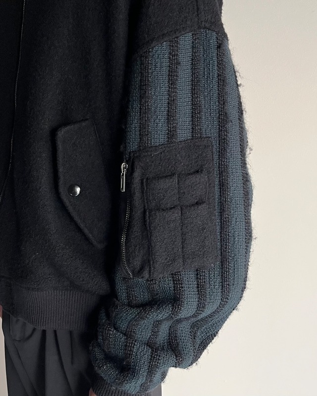 【DOMENICO SAVIO】wool sleeve switching bomber blouson