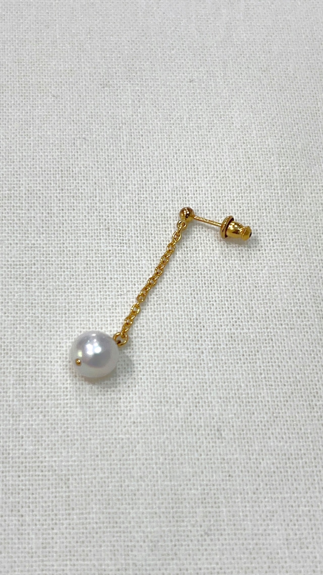 【Scat】Pearl dangel pierce (GOLD)