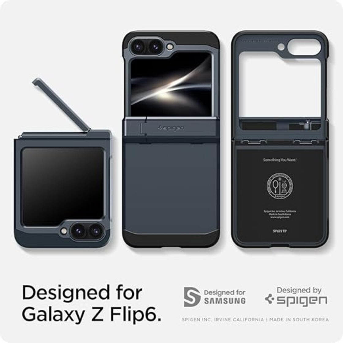 Spigen Galaxy Z Flip 6 ケース スタンド付き 強力保護 ヒンジ保護 