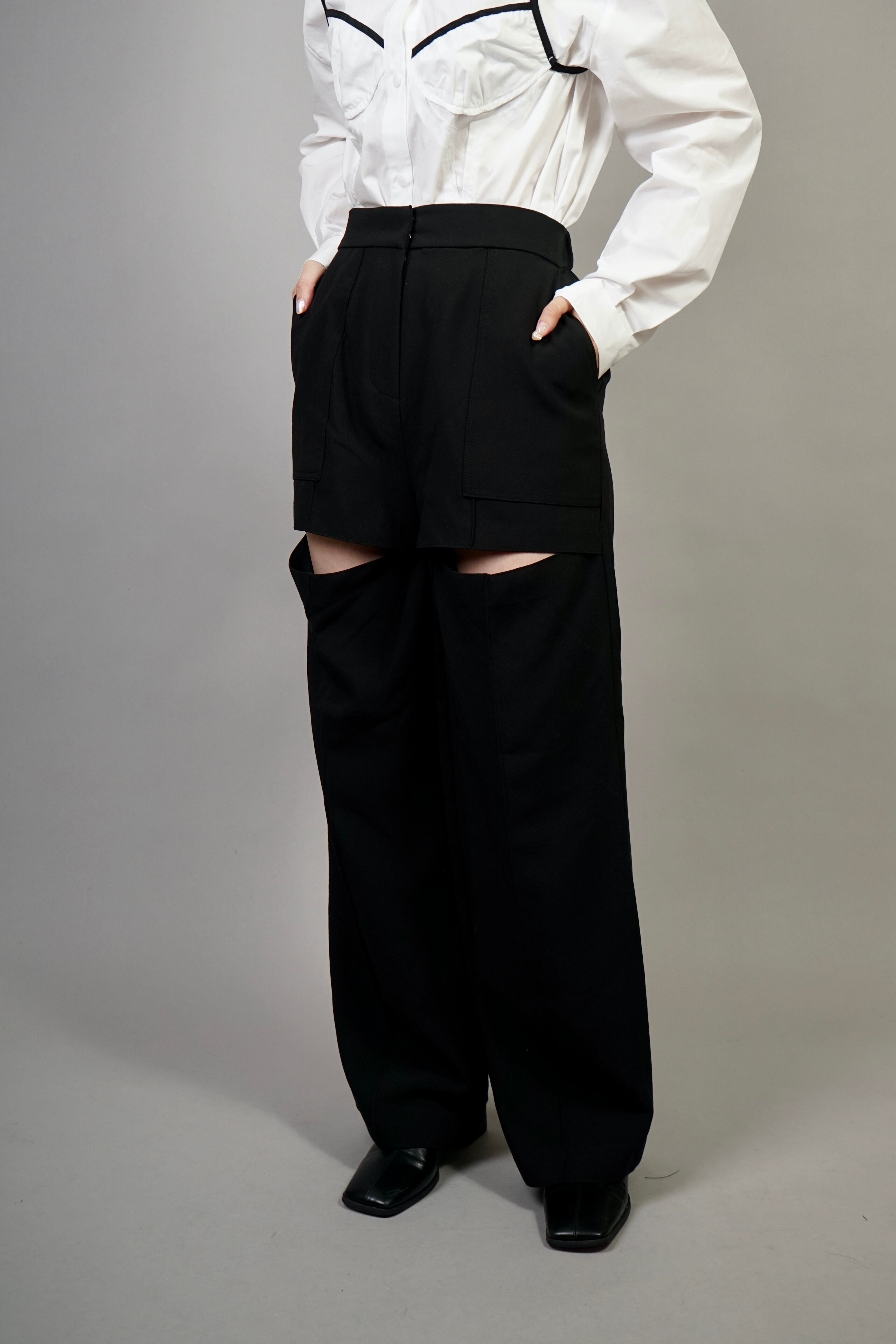 SLIT PANTS (BLACK) 2203-93-55 | HELK