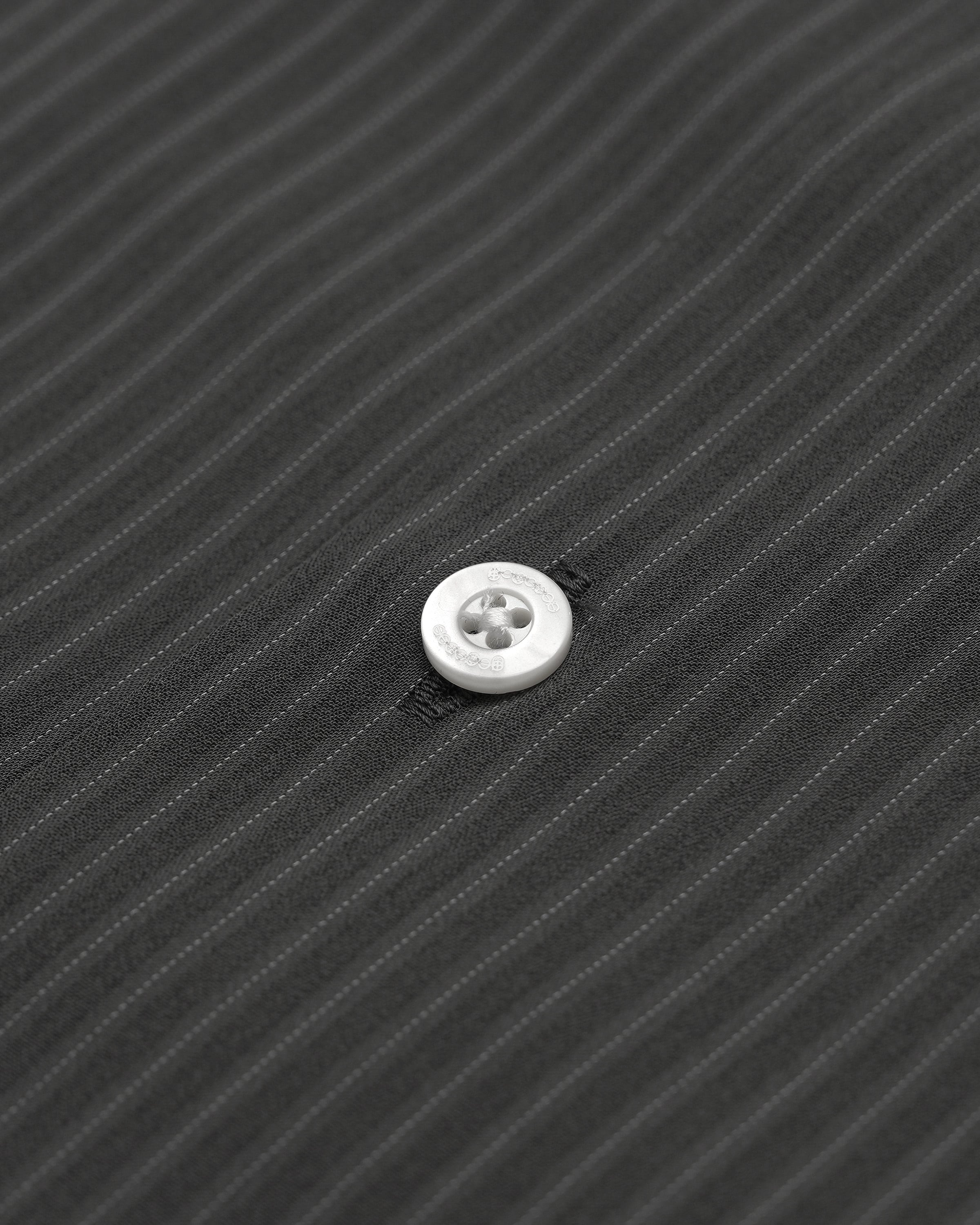 Rib Open Collar Shirts / CHARCOAL STRIPE［goyemon general gadget