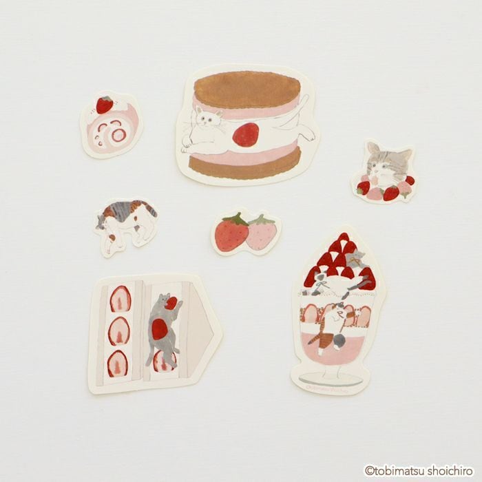 トビマツショウイチロウ サイズ違いのフレークシール いちごスイーツ