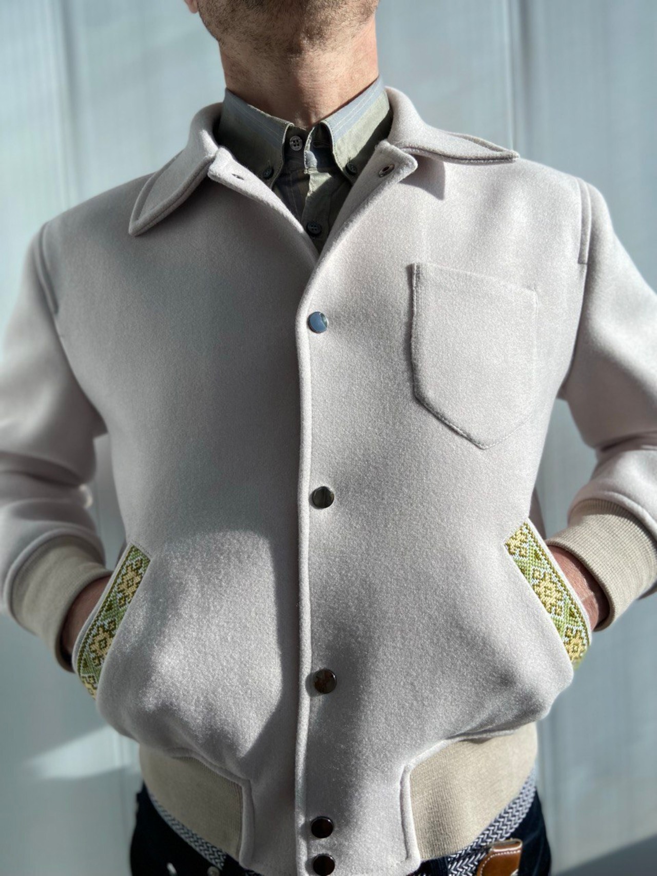 ウクライナ産カシミヤ手刺繍ジャケットコート ユニセックス - 8