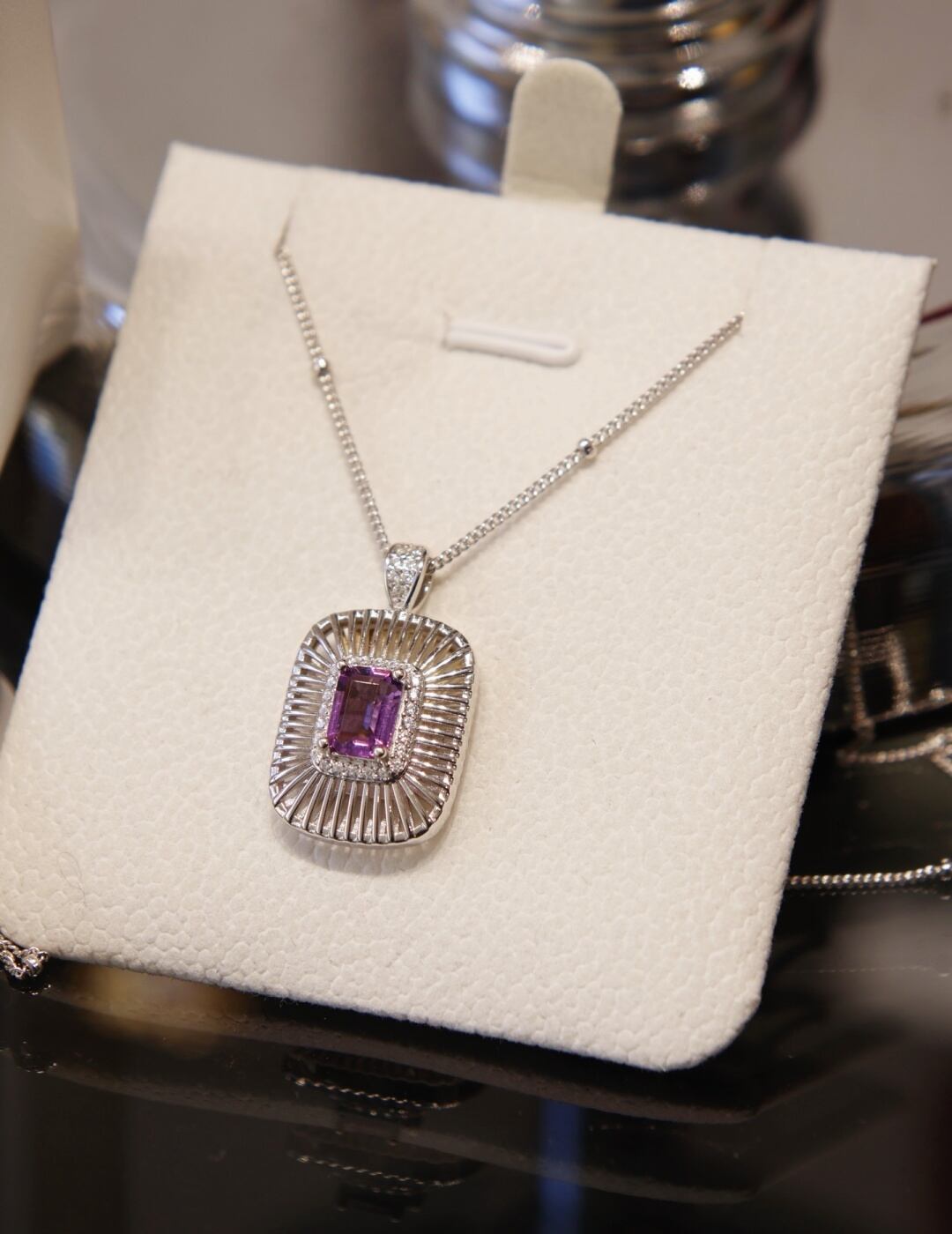 九紫火星 天然アメジストペンダントネックレス シルバーSV925 開運パワーストーン