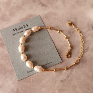 freshwater pearl bracelet 316L ／ 淡水パール ブレスレット