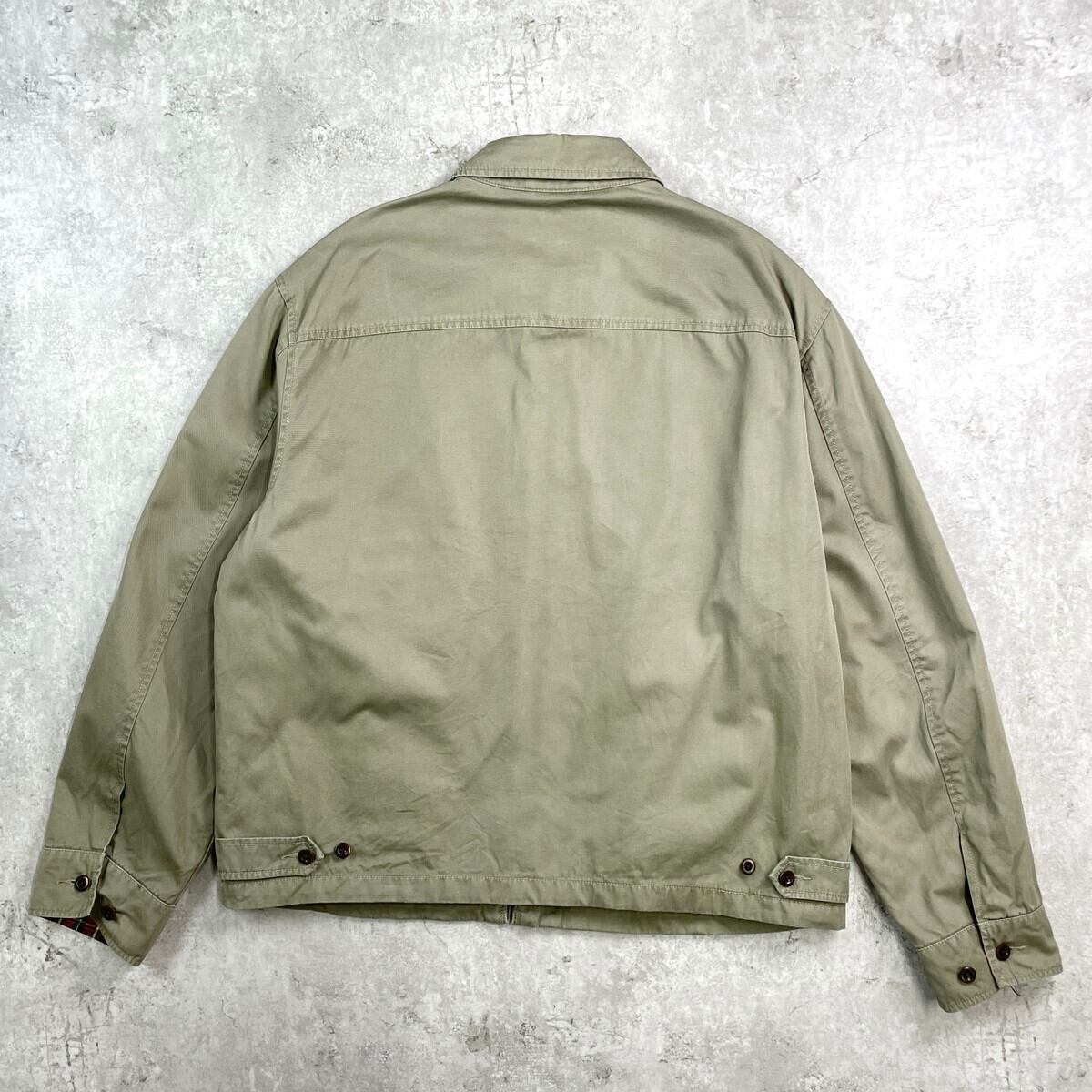 90s ポロバイラルフローレン　スイングトップ　カーキ　裏地チェック　雰囲気◎ Polo by Ralph Lauren ポロラルフローレン スイングトップ 裏地