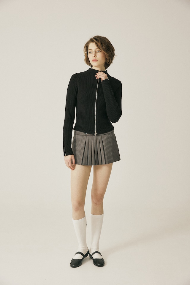 [threetimes] Vintage knit zip-up Black 正規品 韓国ブランド 韓国通販 韓国代行 韓国ファッション スリータイムズ 日本 店舗