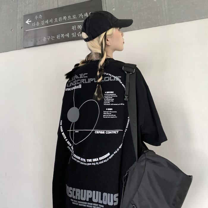 カジュアルプリントTシャツ シャツ スタイル ストリート 大きめサイズ ケッペル26632388541