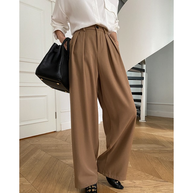 french tuck wide pants N30021