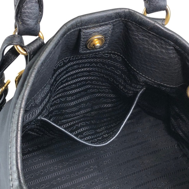 PRADA プラダ ハンドバッグ ブラック トライアングルロゴ レザー ナイロン 2way vintage ヴィンテージ オールド jun4wc