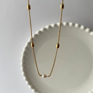 18KGP pearl chain necklace （ネックレス／ステンレス／316L／パール）