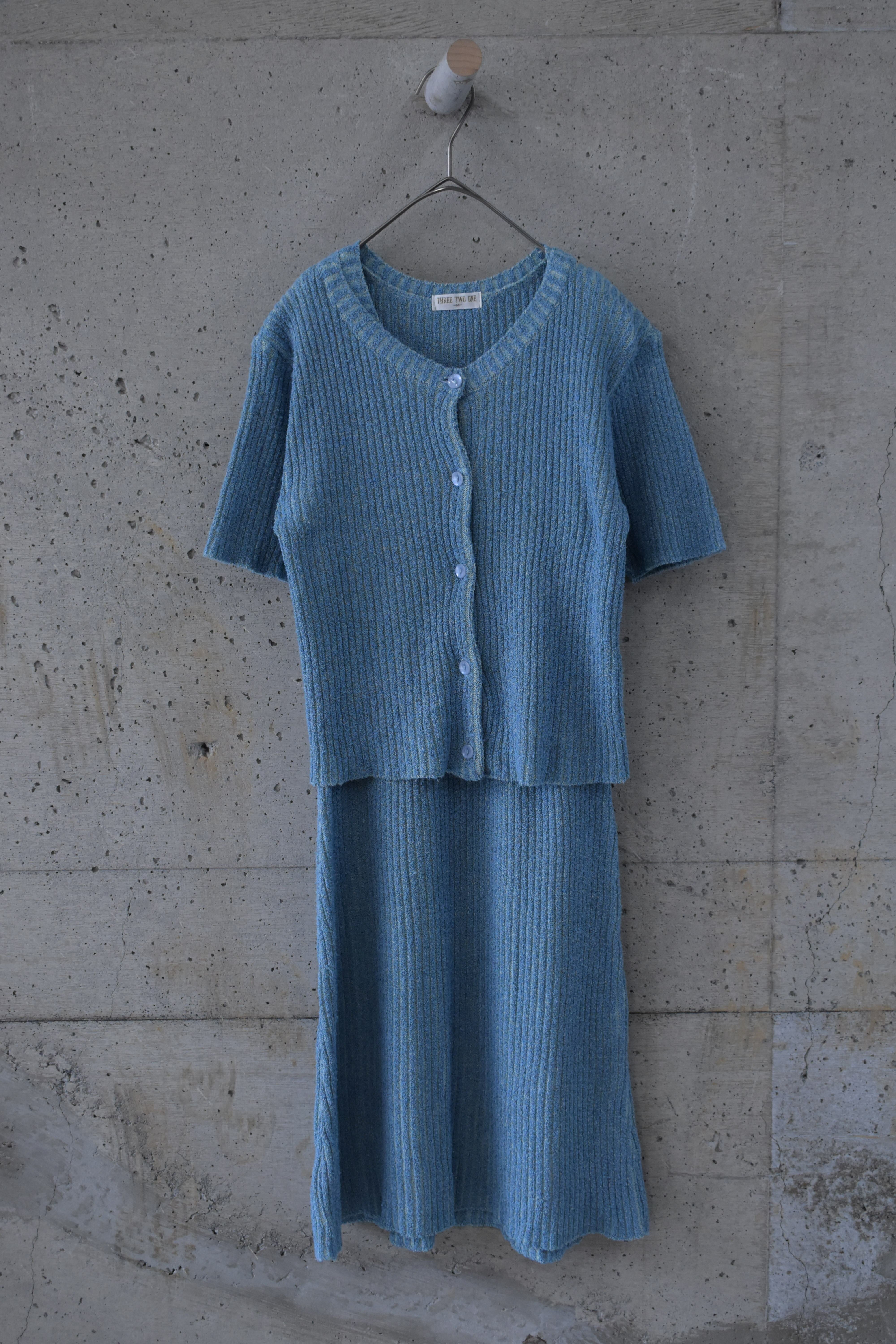 Ribbed knit dress and top matching set