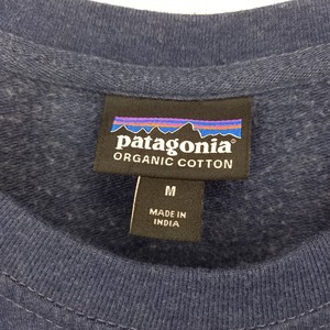 パタゴニア　スウェット　トレーナー　刺繍ロゴ　無地　裏起毛　薄手　ネイビー　M