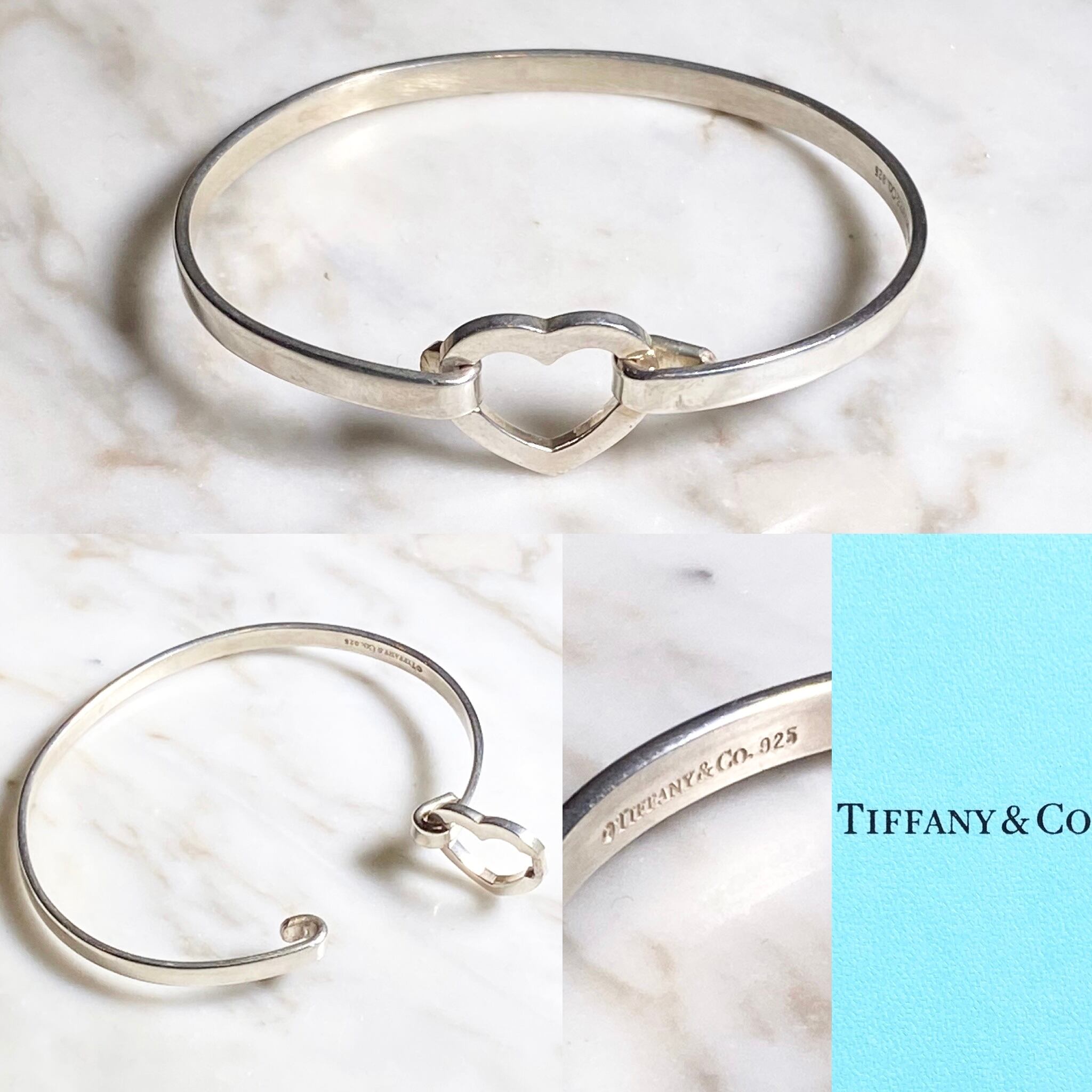 vintage TIFFANY silver hook bangle “open heart” | NOIR ONLINE
