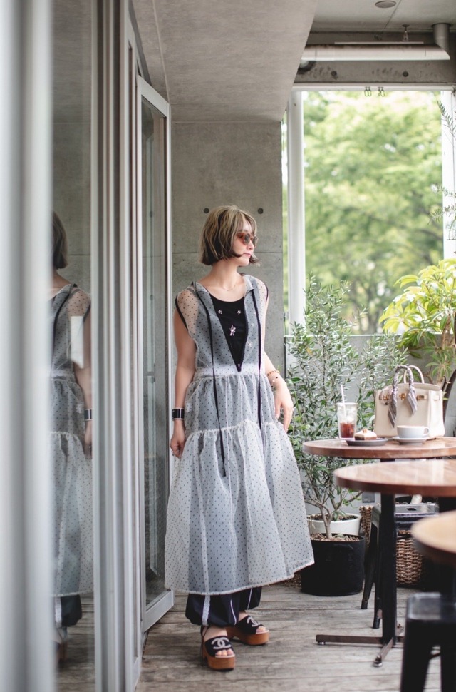 (original) ドットオーガンジーワンピース