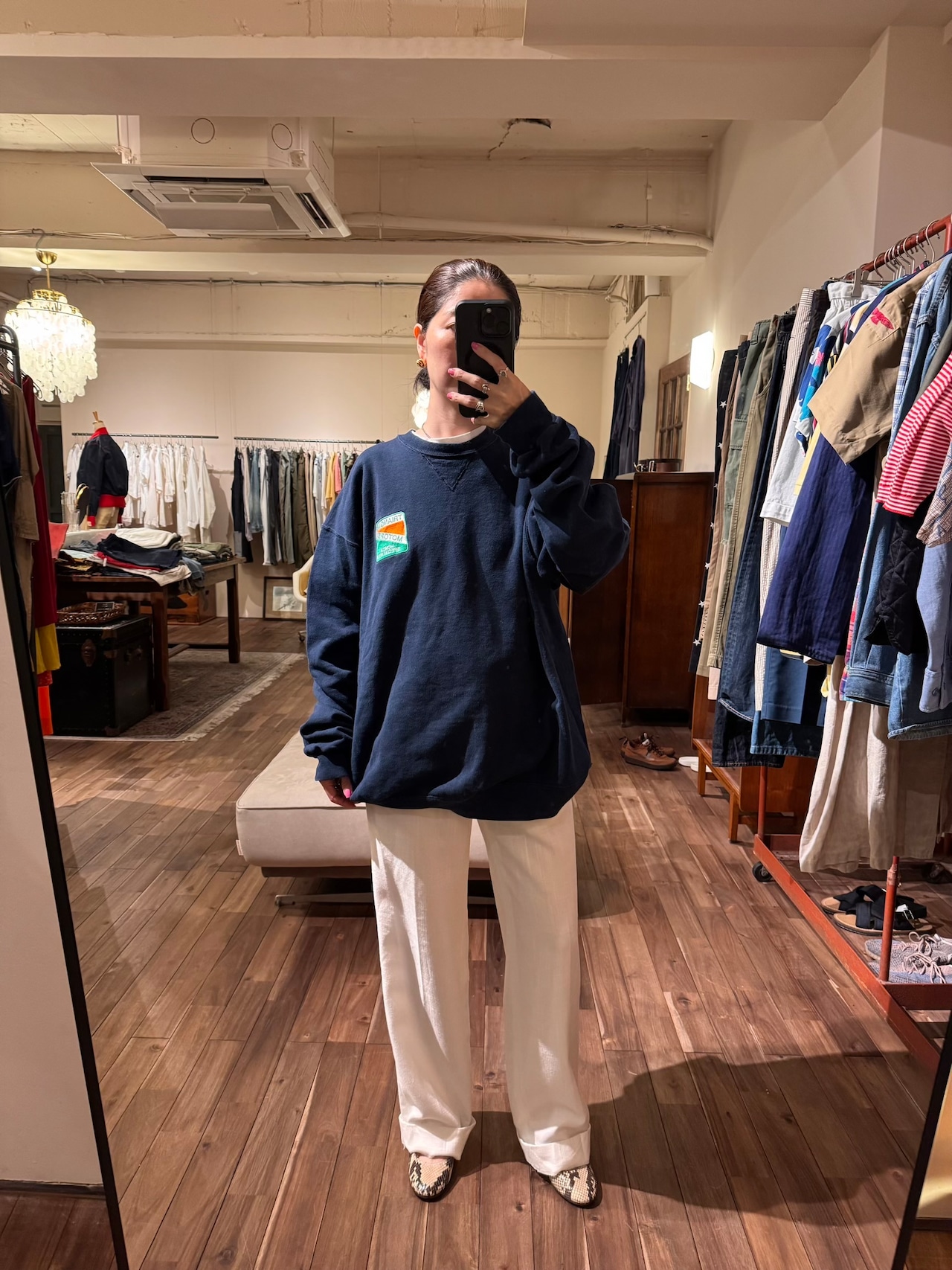 【Champion】メキシコ製 TRIANGLE MOTORS ワッペン 前Vスウェット XL