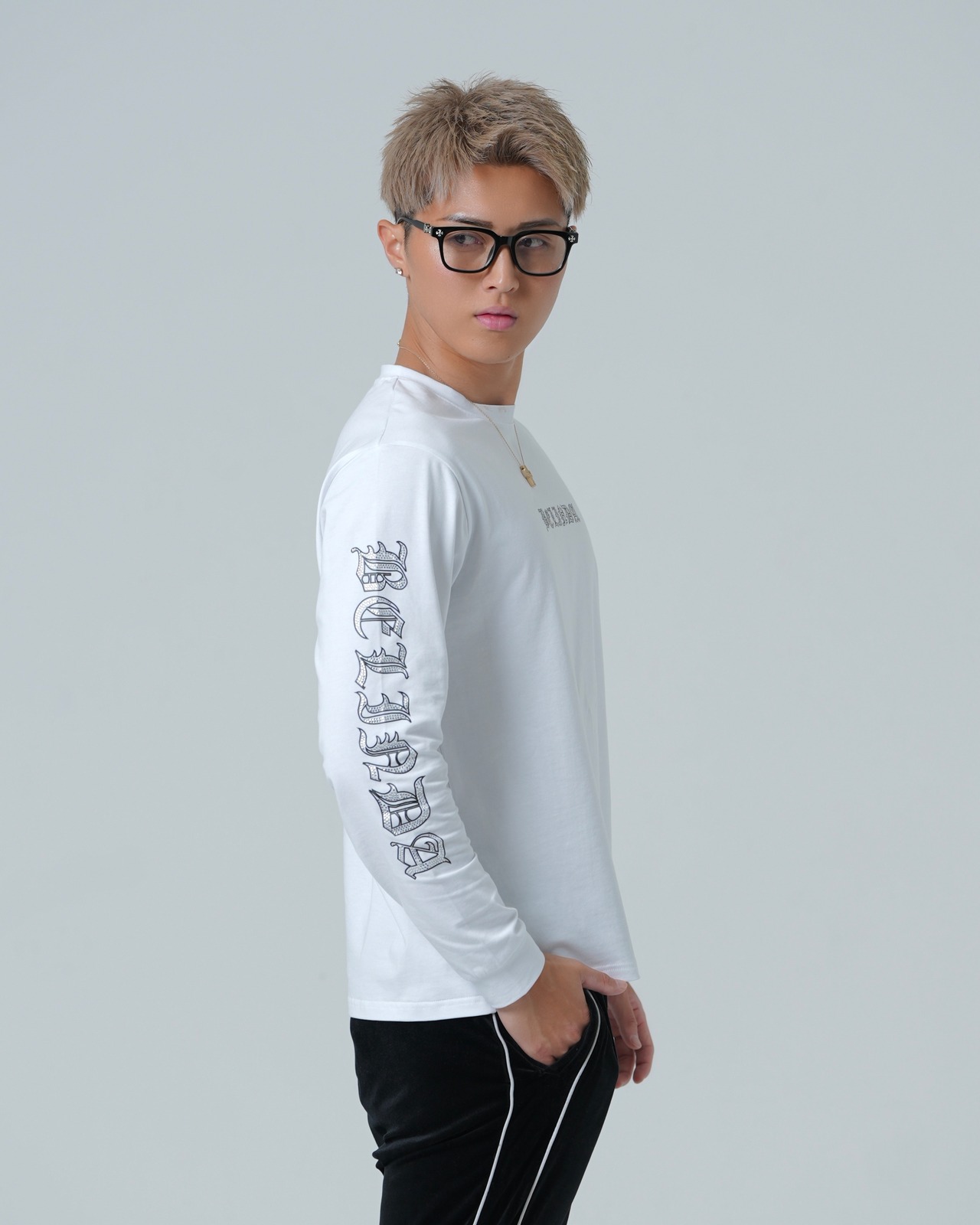 RHINE STONE SHIRTS WHITE【BB24501】